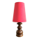 Turned wood lamp with vintage cone shade