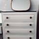 4-drawer chest with black marble top - Classic chic style