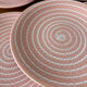 Longchamp pink marble ceramic flat plates service - plate