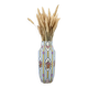 Vase en céramique à rayures fleuri