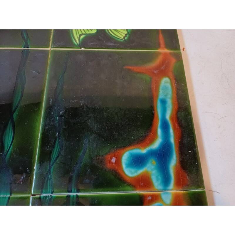 Vintage Vallauris ceramic tiles from "Le Vaucour"