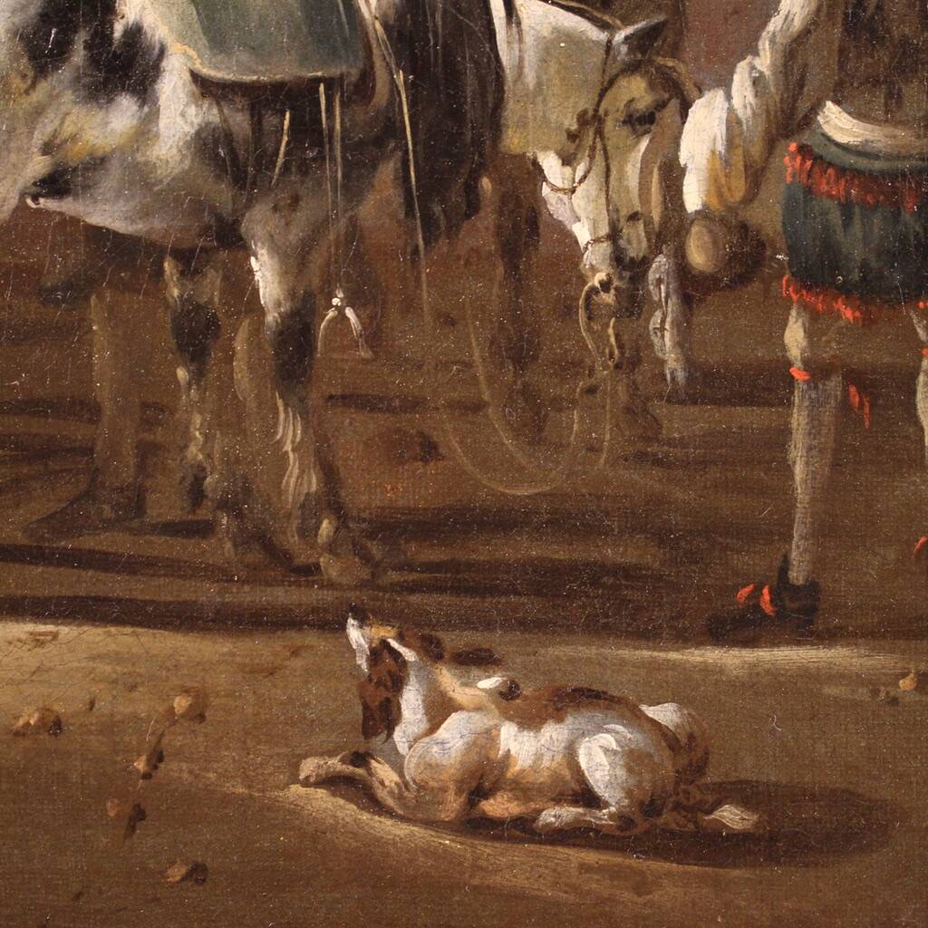 Flemish painting from the 17th century, hunting scene
