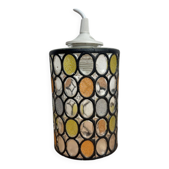 Vintage glass pendant light Limburg 1970s