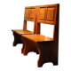 Vintage Italian Modern High Back Bench in Wood, 1950s