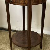 Round pedestal table / side table in wood marquetry