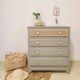 Vintage khaki chest of drawers