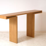Modern solid oak wall console