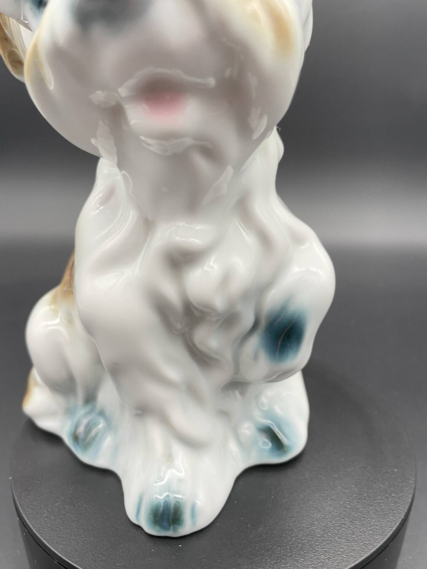 Vintage porcelain dog sculpture IRIS – Romania, 1960s–80s