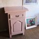 Old high jam bowl in pink painted solid wood