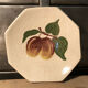 Empty cup pocket in cracked earthenware decoration plums signed Lauray