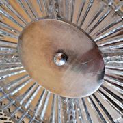 Plateau apéritif style art déco métal argenté et verre, 5 compartiments