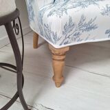 Blue toile de jouy toad armchair
