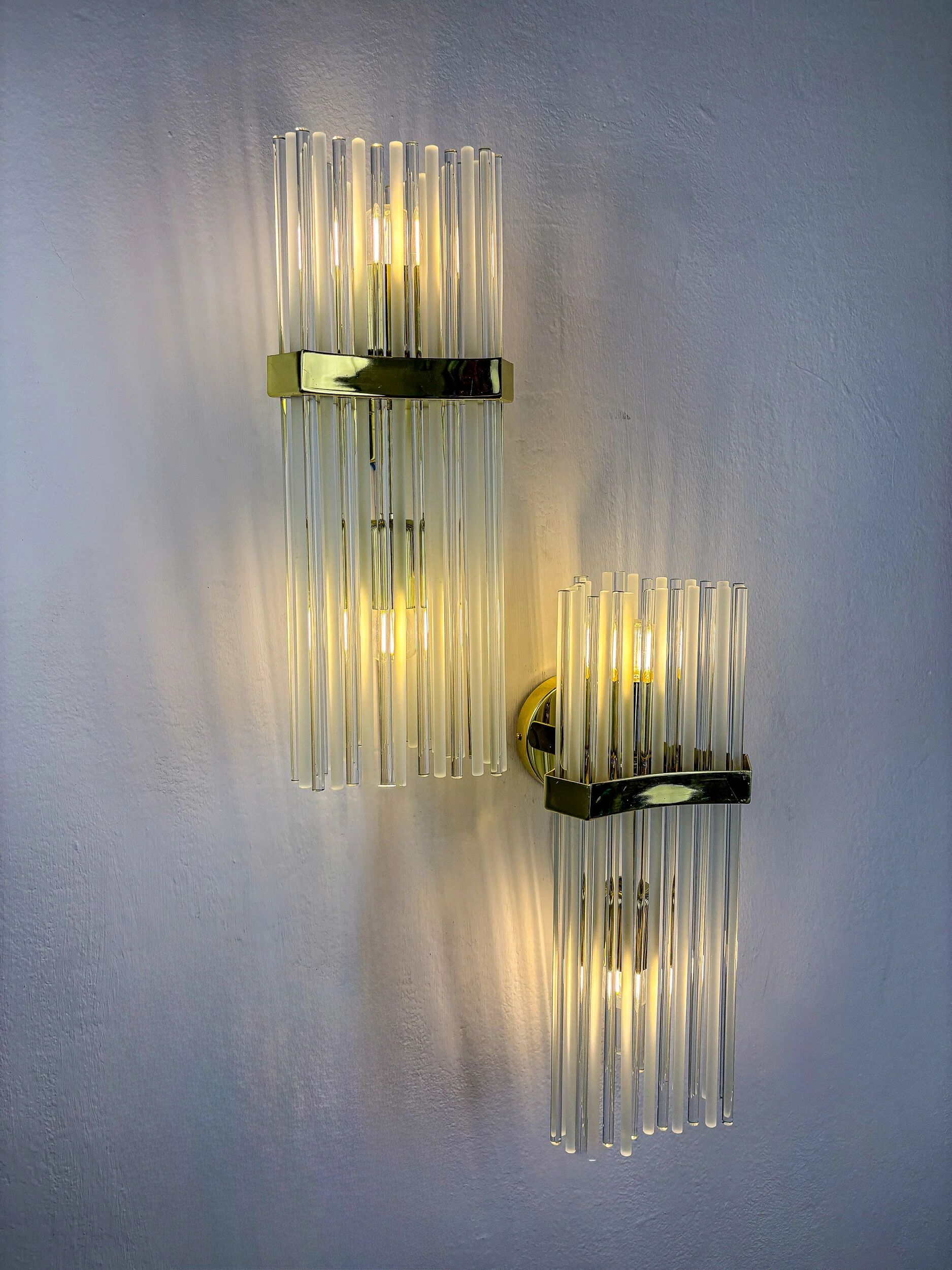 Pair of wall lights from Sciolari for Lightolier, circa 1970s, Italy