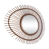 Rattan free-form mirror from the 50s and 60s