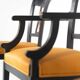 Set of 2 Black and Gold Armchairs and 4 Chairs, Empire style
