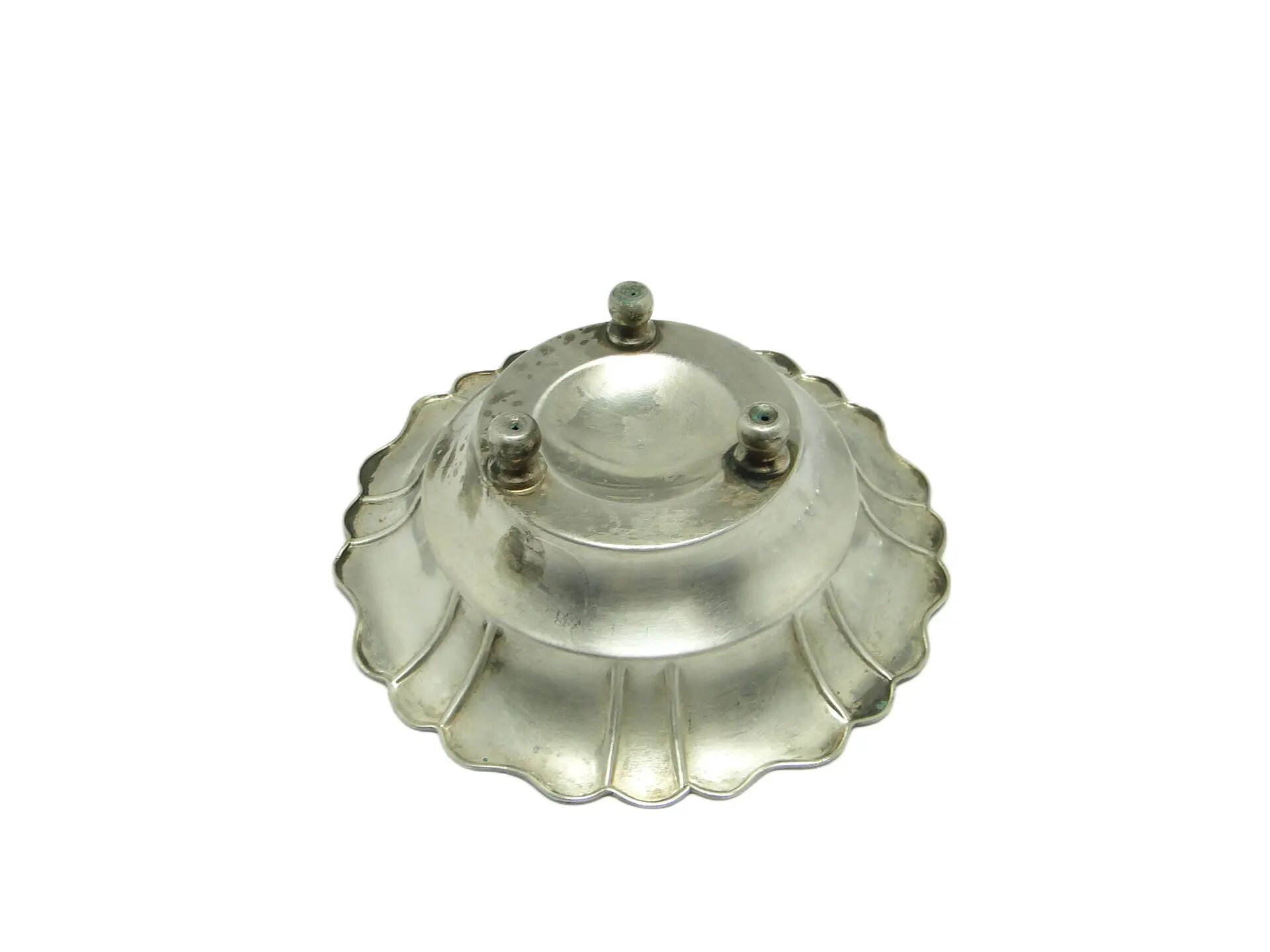 Art Deco platter, silver, Poland, 1950s.