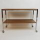 Desserte de bar vintage, années 70 - bois et chrome