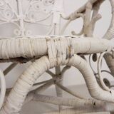 Vintage bamboo, rattan armchair with armrests, 1950s