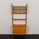 Scandinavian free standing wall unit model Ergo in light teak by John Texmon, Norway 1960s