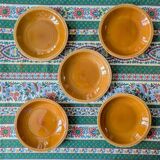 Set of 5 flat plates and 5 deep plates in ceramic