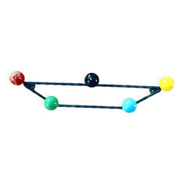 Porte manteau boules couleurs fer forgé Roger Feraud 1970