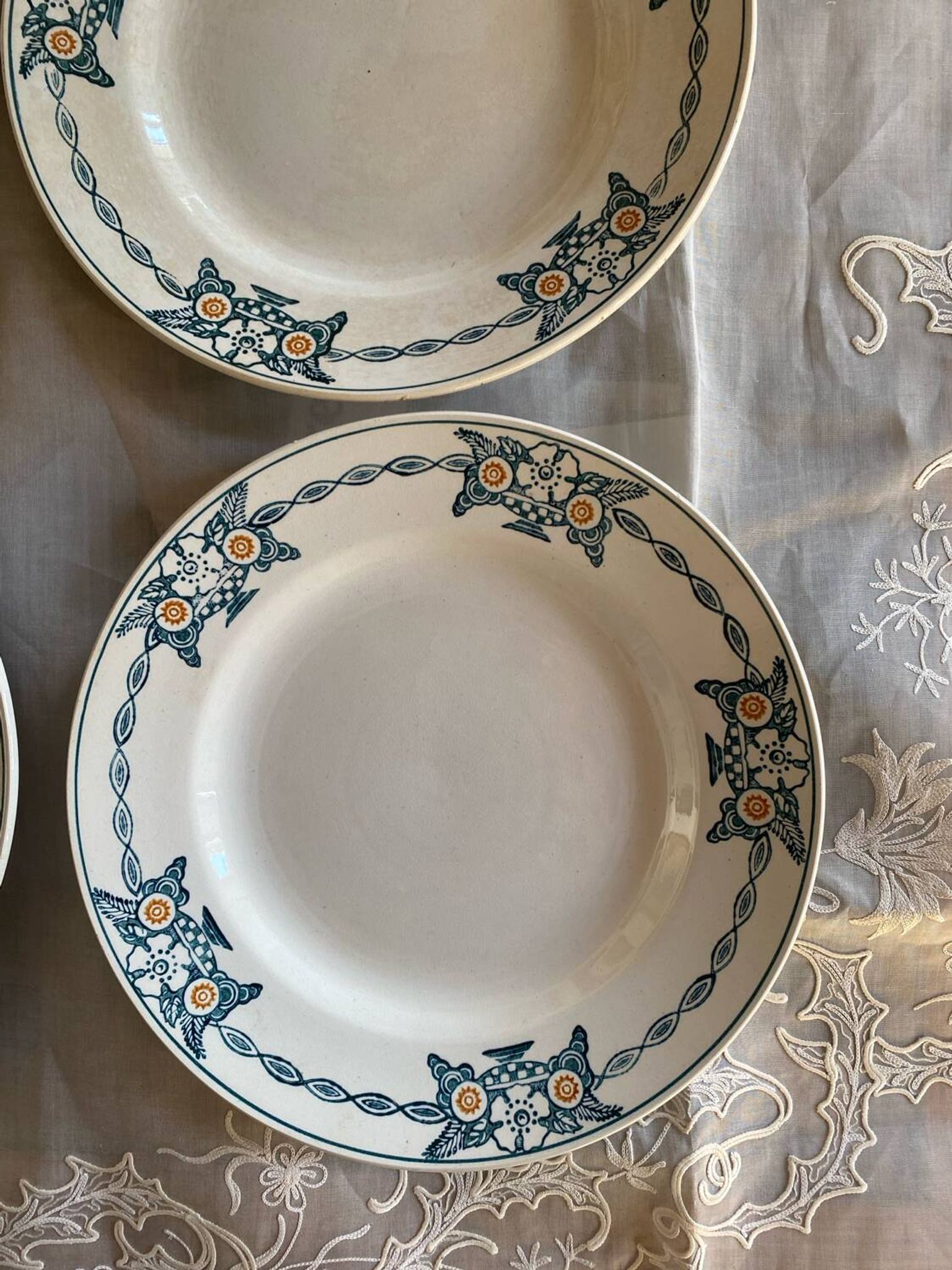 Lot de 4 assiettes plates Saint Amand
