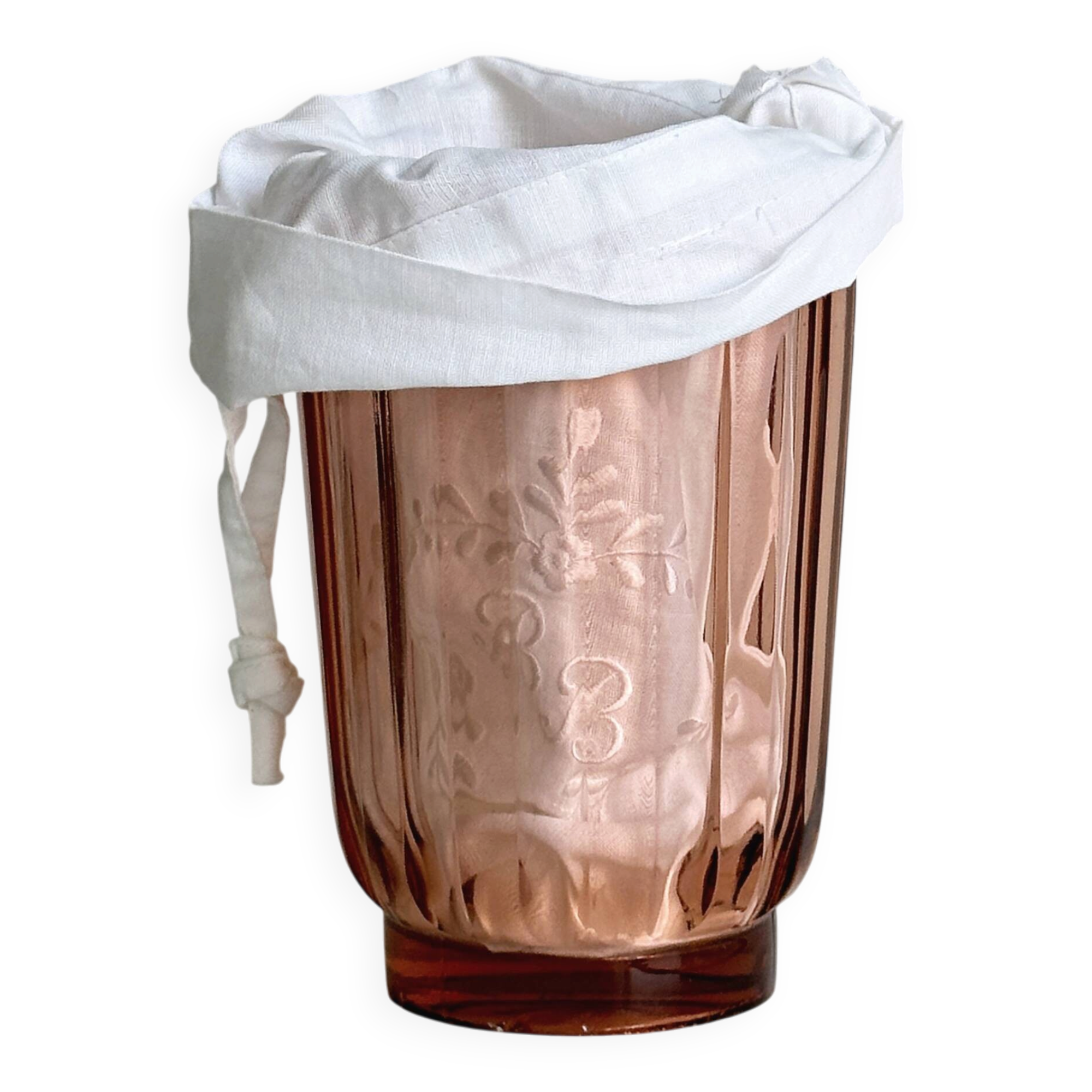 Translucent pink glass vase