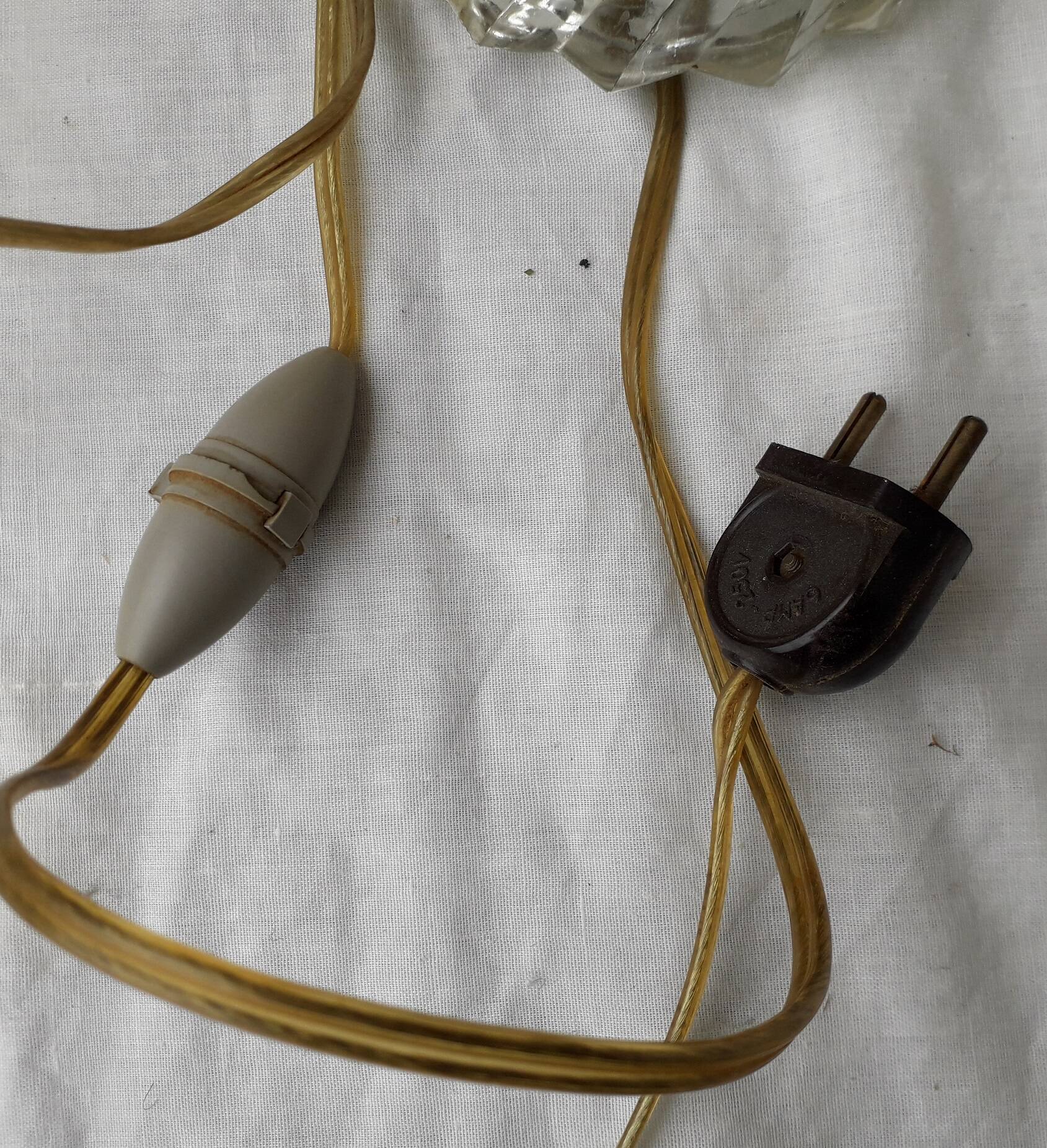 Pied de lampe en verre
