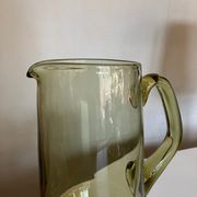 Vase in lime green blown glass modernist 1950