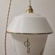 White opaline pendant lamp with gold décor