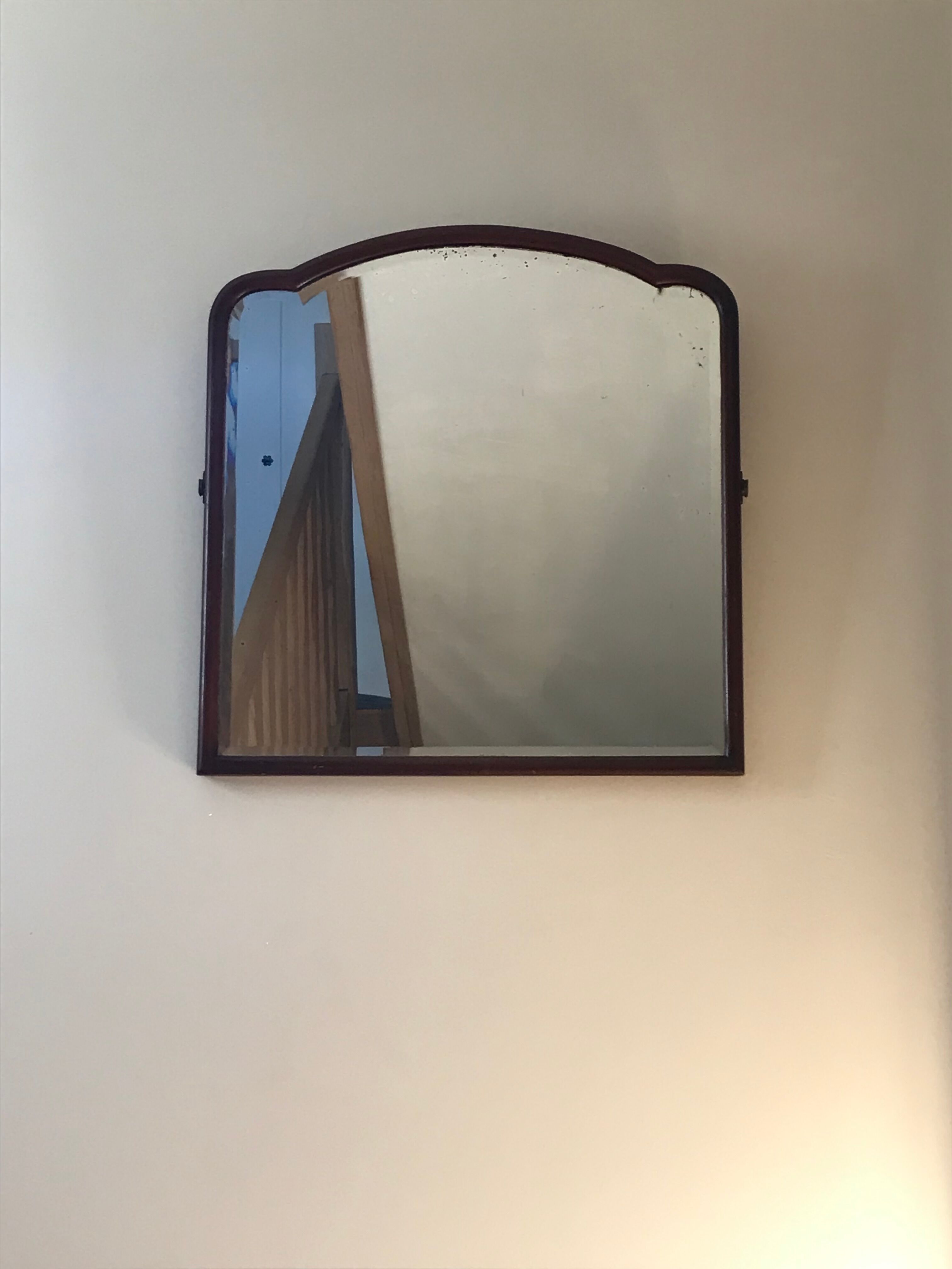 Beveled mahogany mirror, circa 1930