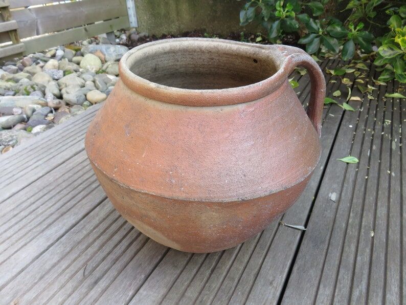 Terracotta flower pot with handle 30s 40s