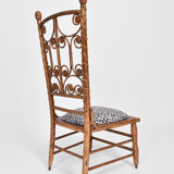 Chaise en rotin doré, 19e s