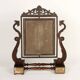 Small antique psyché mirror in mahogany and poplar, Italy, 19th century.