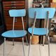 Pair of vintage blue Formica chairs