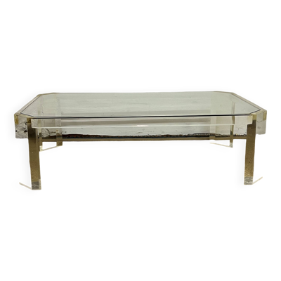 Table basse en Lucite par David Lange, 1970