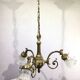 3-light chandelier in bronze and glass tulips