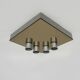 Vintage smoked mirror ceiling light with 4 bulbs, stainless steel structure and mirror.