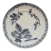 Antique flat plate made of ironstone - Onnaing - Floral decoration
