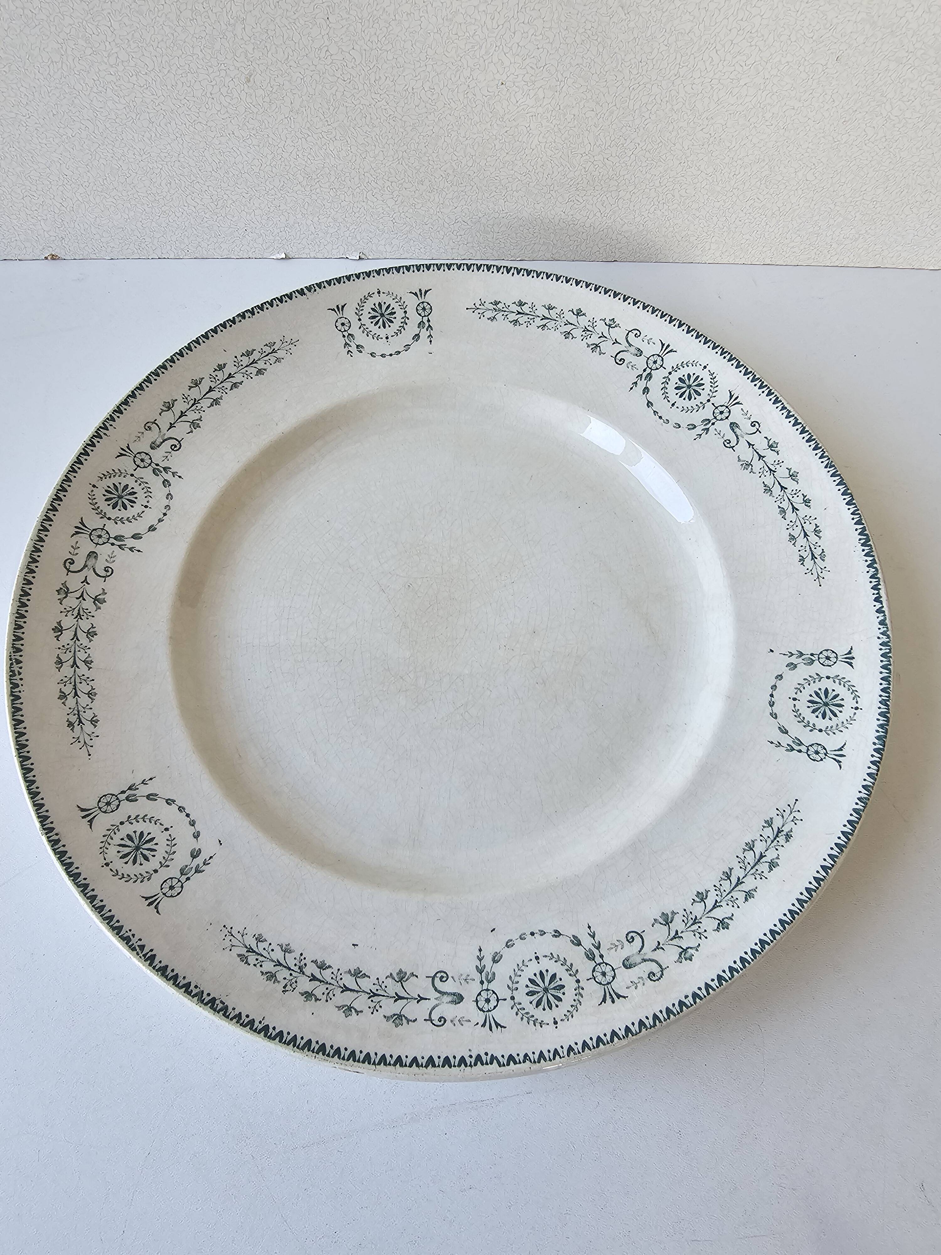Set of 8 plates, 2 dishes, 2 compotiers - KG Lunéville Laetitia decoration