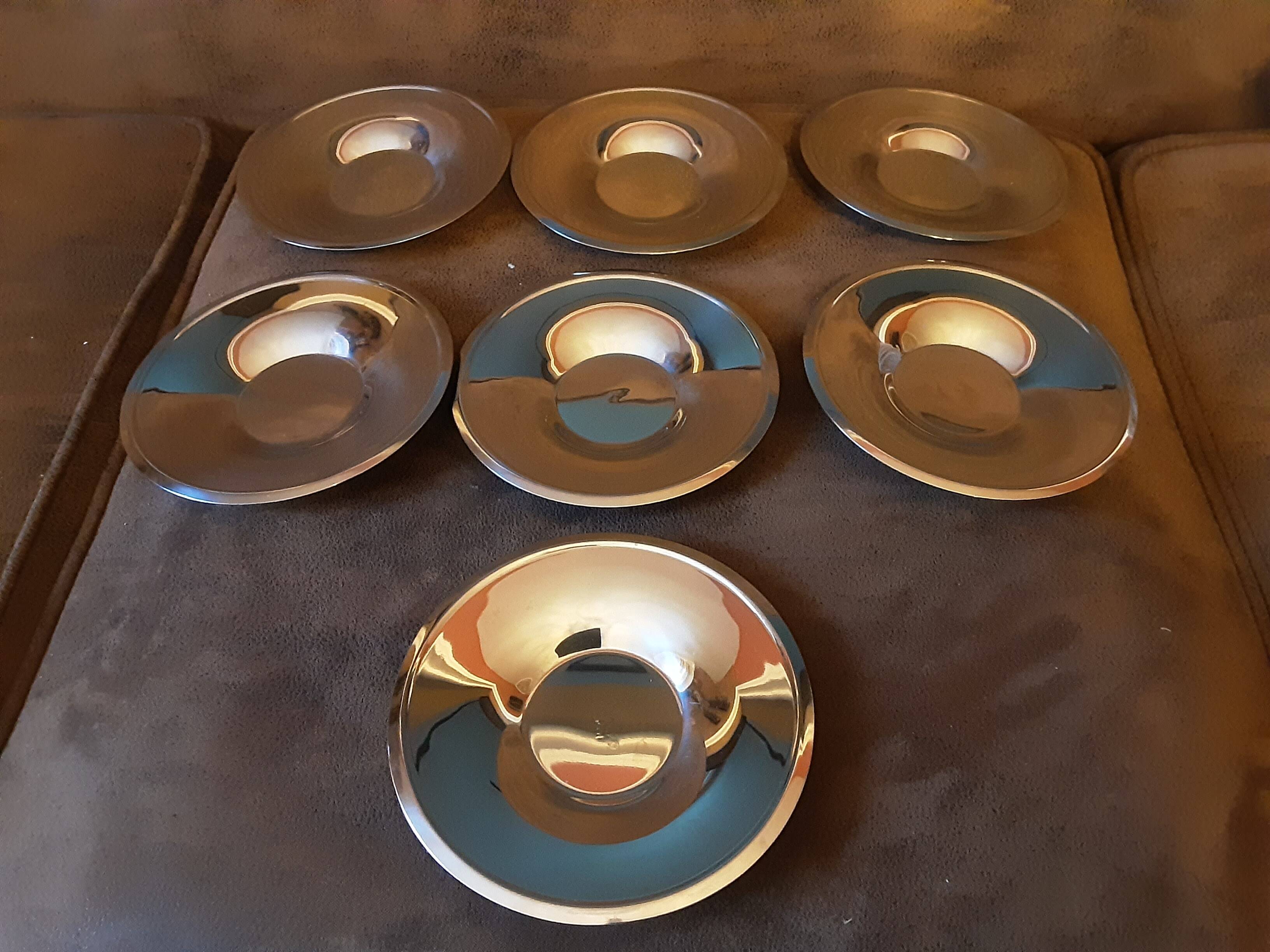 Set of 7 Isosteel metal coasters
