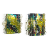 Set (2) of glass 'Chartres' wall lights by Willem van Oyen for RAAK