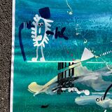 Tableau contemporain huile sur papier signée