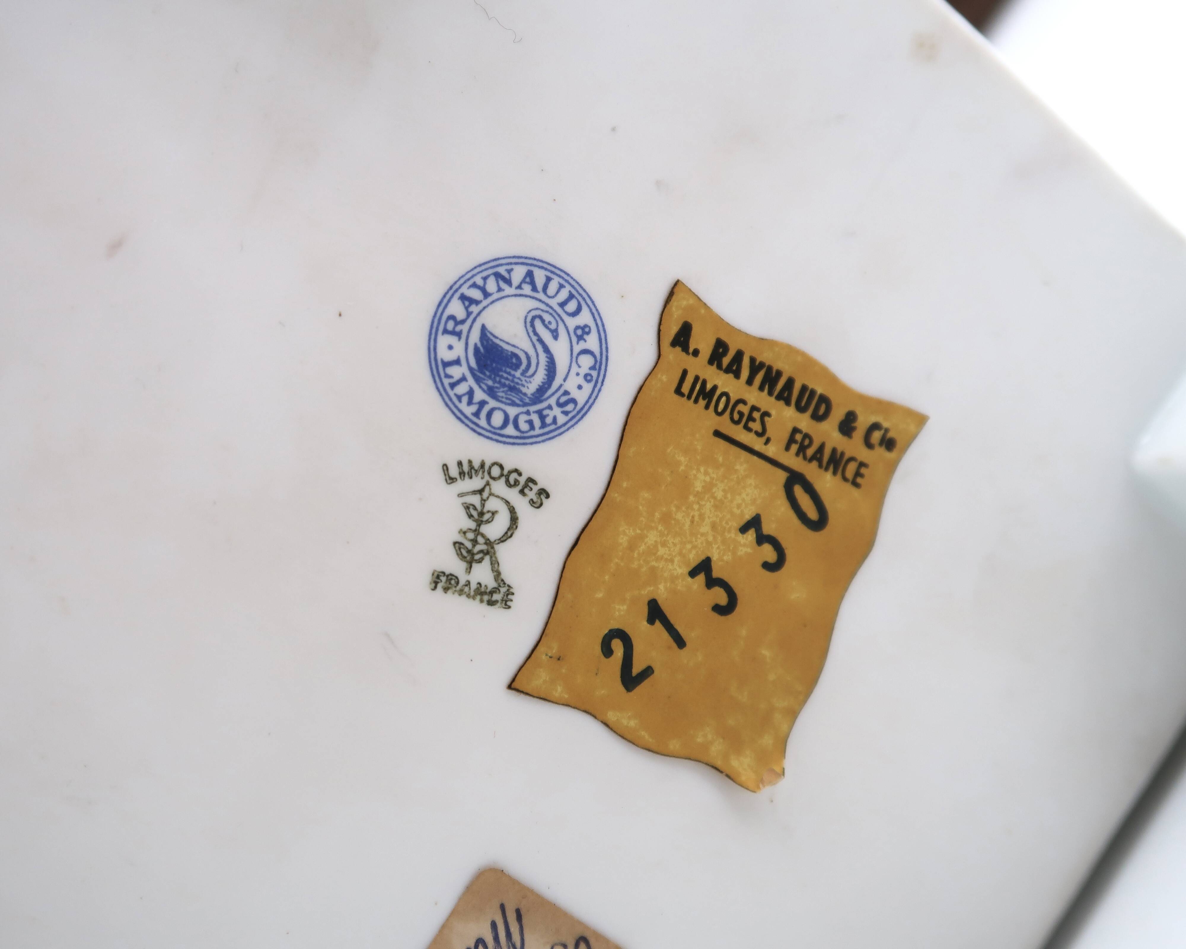 Square Limoges porcelain planter by Raynaud