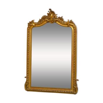 Miroir en bois doré français du XIXème siècle