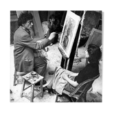 Photography, "Alberto Giacometti in his studio with Annette", Paris, 1951 / 15 x 15 cm