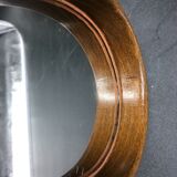 Hand-facing mirror in vintage wood year 70