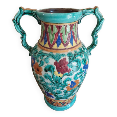 Grand vase faïence de monaco cerart 1950 1960