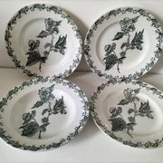 4 assiettes terre de fer A. Lebacqz & M. Bouchart modèle Richelieu