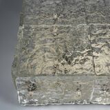 1960s 1970s Ice Glass Flush Mount Plafoniere by Kalmar Franken KG Austria